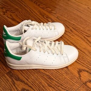 Adidas Classic White and Green Shoes